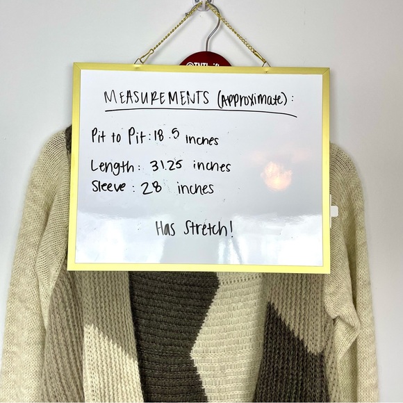 NWT M for Bolide Asymmetrical Beige Color Block Knit Cardigan Lagenlook Sz Small - Picture 13 of 14